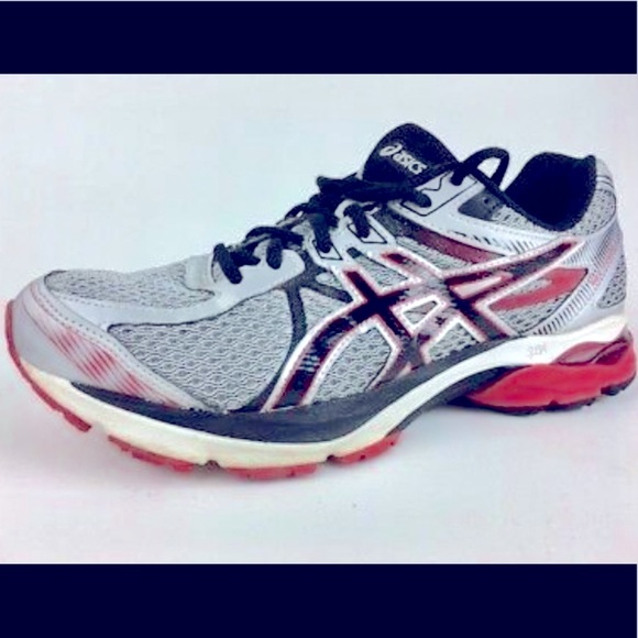 Asics Gel Flux men's shoes size8 silver red